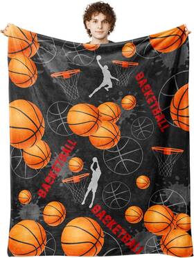 -lch 744110471854 Basketball Blanket For Boys Girls Gifts Men Women Soft Basketba