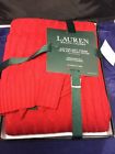 004782 Ralph Lauren Throw Blanket Red Cotton Cable Knit New 004782 Ralph Lauren Throw Blanket Red Cotton Cable Knit New