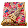 005.114.21 Ikea Karismatisk Throw Blanket Gold Pink Red Floral Zandra Rhodes