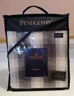 008889373925 Pendleton Nip Plaid Blanket Grey Gray Ivory
