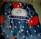 022143597933 Morgan Home Fashions Sleepy Blue Fox Plush Throw