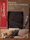 027045756983 Sunbeam Microplush Heated Throw Auto Shut Off Black