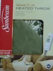 027045761352 Sunbeam Reversible Berry Leaf Heated Throw 50 X60 3 Settings Green Valentine