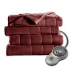 027045765893 Sunbeam New Quilted Fleece Heated Blanket Dual Controls