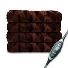 027045769815 Sunbeam Faux Fur Heated Throw Walnut