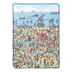 02902104 Just Funky Wheres Waldo Beach Fleece Blanket Throw Sherpa Lined