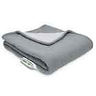 038533837756 Serta Sherpa Microfleece Reversible Electric Heated Throw Grey
