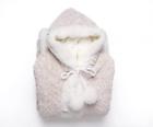 048v003284572000 Unbranded Beige Hooded Wearable Blanket With Pockets Button Ultra Plush