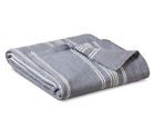 062-02-0704 Threshold Yarn Dye Ringspun Metallic Blue White Full Queen Blanket