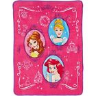 073558725442 Disney Princesses Plush Throw Cinderella Belle Ariel