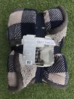 078742241616 Members Mark Oversized Cozy Throw Navy Buffalo Soft