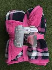 078742241623 Members Mark Oversized Cozy Throw Pink Checkerboard Soft