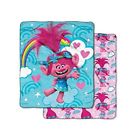 087918463417 Double Sided Throw Blanket Trolls Rainbow Pink Poppy