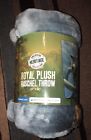 087918521414 Northwest Royal Plush Raschel Throw Supermoon Owl Blanket