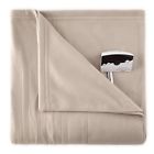 1000-9052106-535 Biddeford Pure Warmth Fleece Electric Heated Blanket Full Taupe Gray