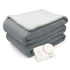1030-9031143-901 Biddeford Comfort Knit Natural Sherpa Electric Heated Blanket 657812161858