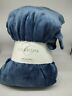 1047955 Charisma King Size Plush Soft Blanket Blue Machine Wash Foldover