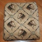 119283 Hiend Horse Tapestry Throw Blanket Golden Braid Trim Pony Equestrian