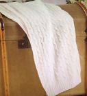 122.00 Ralph Lauren White Cable Knit Cotton Throw