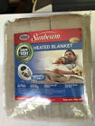 122198-001-000 Sunbeam Heated Blanket King Size Beige Heat Setting Control New