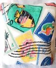 15564-h06 Vera Bradley Travel Blanket Pillow Fleece Cuban Stamps 886003424445