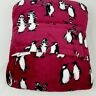 15564-q38 Vera Bradley Fleece Travel Blanket Playful Penguins Red 886003639375