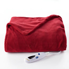 179987611 Biddeford Blankets Red Wine Heated Electric Plush Throw Blanket