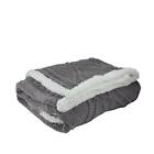 191296029216 Northlight Seasonal Gray Cable Knit Plush Sherpa Throw