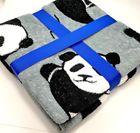 192234002629 Warm Snuggly Gray Sleeping Panda Soft Fuzzy Throw