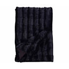 19972786 Porch Den Black Faux Fur Striped Throw Blanket 887178148617