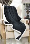 1ctbf300pbl Catalonia Black White Throw Blanket Reversible Soft Warm Snuggle Micro