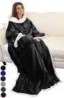 1ctsn110bk Catalonia Sherpa Fleece Wearable Blanket With Sleeves And 730440426916