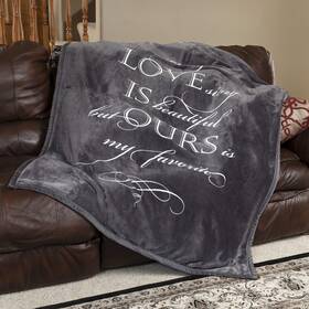 1i4 Group 734038328538 Outrageously Soft Velvet Mink Ultra Plush Throw Blanket - Our Love Story Is M