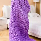 2-01121pby Sparrow Wren Chunky Knit Throw Purple 042075519377