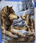 20170601 Northwest Company Wolf Pup Royal Plush Raschel Throw 087918521384