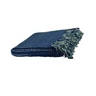 2353-022 Split Navy And Cream Cotton Throw Inches By