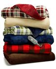 27045779753 Sunbeam Slumber Rest Microplush Plaid Heat Settings Heated