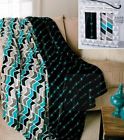 2pkptgs1998 Aboveboard Lifestyles Black Teal Throw Blanket Soft Plush 7101508604523
