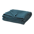 303.464.01 Ikea Vareld Blanket Throw Bedspread Cotton Dark Blue New