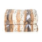 3138047 Shop Lc Brown White Brused Stripe Pattern And Printed Microfiber