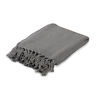 3145179 Shop Lc Gray Cozy Throw With Twisted Fringe In Pure