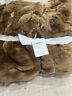 3379629 Pottery Barn Ruched Faux Fur Throw Cozy Blanket Tobacco Brown