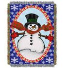 34153240 The Northwest Company Happy Snowman Licensed Holiday Woven 087918046962