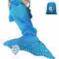 427570 Laghcat Mermaid Tail Blanket Crochet For Adult Super Soft Sleeping Bags Blue 742336427570