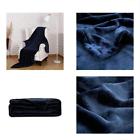 43188310145 Pue Luxe Home Flannel Throw Blanket Luxury Navy 847420044593