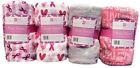 43197-26896 Plush Breast Cancer Pink Ribbon Throw Blanket Soft 008953743128