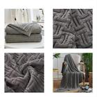 4320527499 Longhui Bedding Cotton Cable Gray Knit Throw Blanket 737590638725
