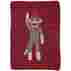 433-87 Green 3 New Red And Brown Striped Classic Waving Sock Monkey Knitted Throw Made In Usa 841110115020
