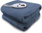 4460-906196-500 Biddeford Blankets New Micro Plush Heated Throw Denim 0657812134234
