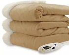 4480-9062125-208 Biddeford Micro Mink And Sherpa Heated Throw Blanket In Caramel